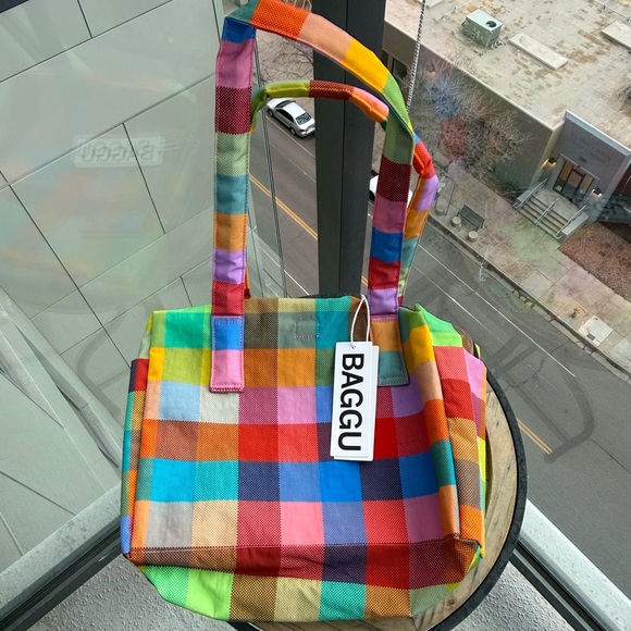 BAGGU Handbags - Baggu Madras Everyday Cloud Bag